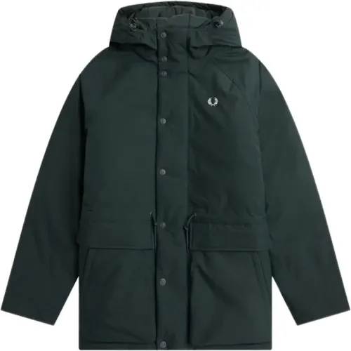 Twill Fullzip Jacket with Hood , male, Sizes: L - Fred Perry - Modalova