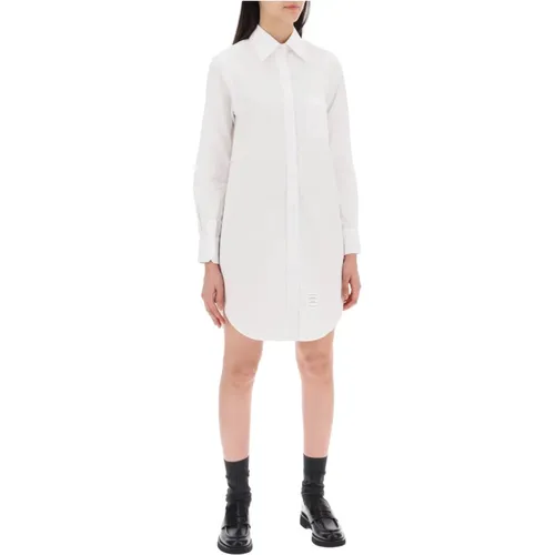 Kurze Button-Down Bluse mit Tasche , Damen, Größe: XS - Thom Browne - Modalova