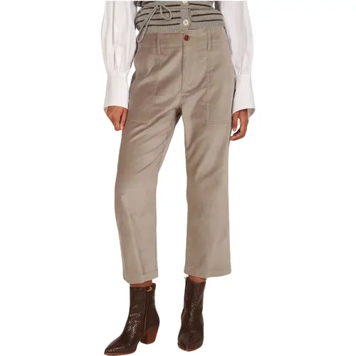 Grey Corduroy Trousers , female, Sizes: M - Jejia - Modalova