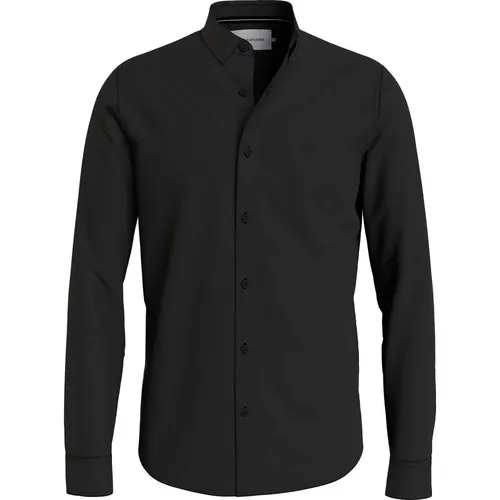 Schwarzes Essential Slim Fit Hemd , Herren, Größe: L - Calvin Klein - Modalova