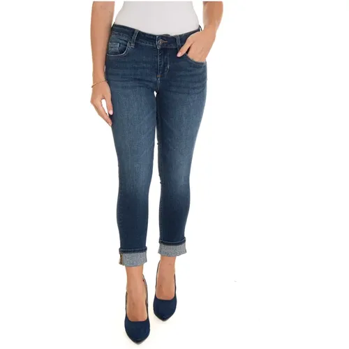 Push Up Denim Jeans mit Diamantapplikationen , Damen, Größe: W32 - Liu Jo - Modalova