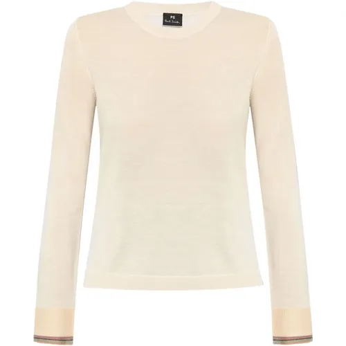 Cremeweißer Feinstrickpullover , Damen, Größe: L - PS By Paul Smith - Modalova