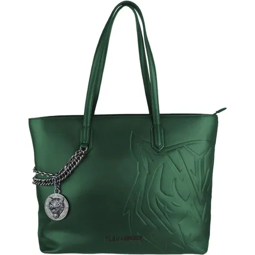 Eco-leather Shopping Bag with Decorative Chain , female, Sizes: ONE SIZE - Plein Sport - Modalova