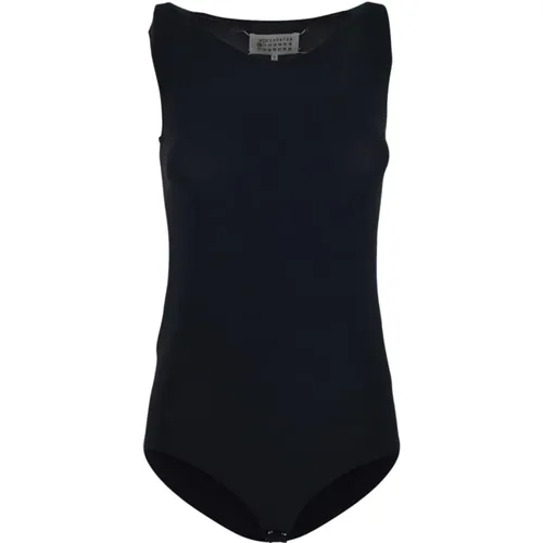 Schwarzer Bodysuit mit Rundhalsausschnitt , Damen, Größe: M - Maison Margiela - Modalova