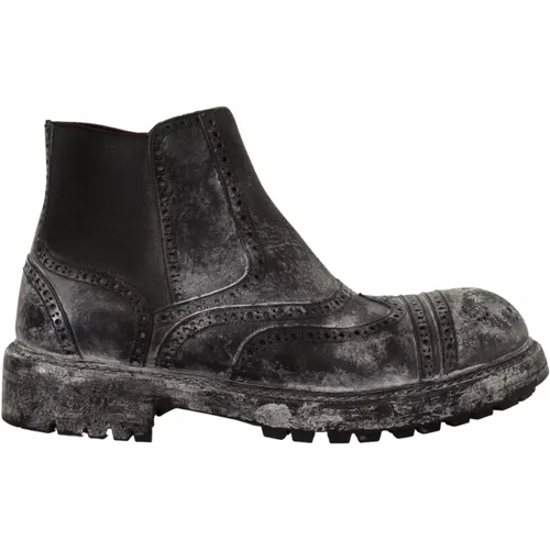 Leather Ankle Casual Boots , male, Sizes: 8 UK - Dolce & Gabbana - Modalova