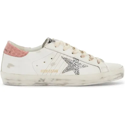 Glitzernder Stern Leder Sneakers - Golden Goose - Modalova