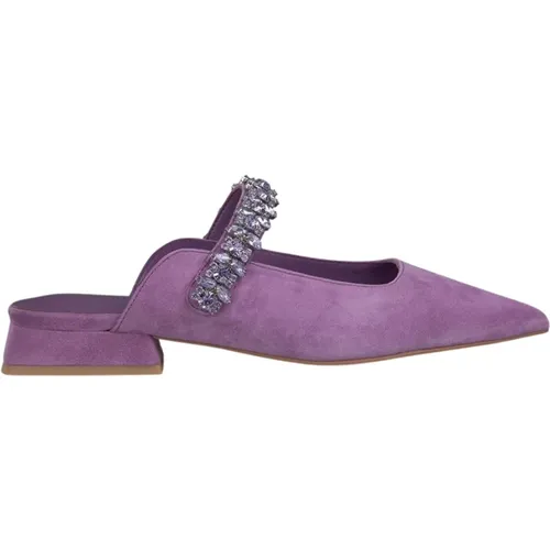 Flat Rhinestone Strap Shoe , female, Sizes: 8 UK, 4 UK, 5 UK, 6 UK, 3 UK - Alma en Pena - Modalova