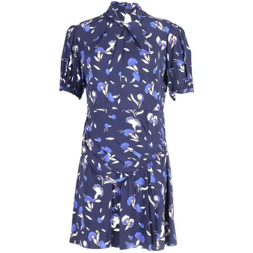 Navy Botanical Print Mini Dress , female, Sizes: L - Self Portrait - Modalova