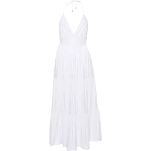 Optisch Weiße Plissierte Kleid , Damen, Größe: L - PATRIZIA PEPE - Modalova