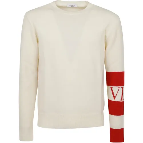 Wool Sweater with Ribbed Trims , male, Sizes: M - Valentino - Modalova
