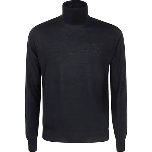 Schwarzer Merinowolle Rollkragenpullover , Herren, Größe: XL - Filippo De Laurentiis - Modalova