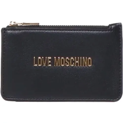 Schwarze Geldbörsen mit 98% Baumwolle , Damen, Größe: ONE Size - Love Moschino - Modalova