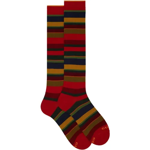 Rote Gestreifte Lange Socken Gallo - Gallo - Modalova