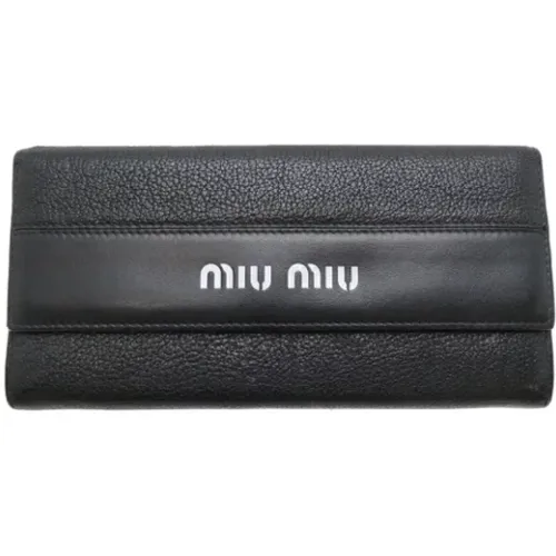 Pre-owned Leather wallets , female, Sizes: ONE SIZE - Miu Miu Pre-owned - Modalova