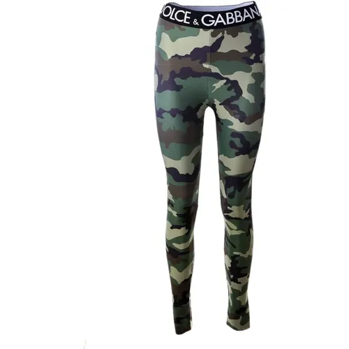 Camouflage Leggings für Frauen , Damen, Größe: 3XS - Dolce & Gabbana - Modalova