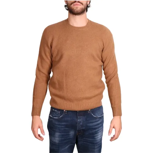 Lambswool Garzato Crewneck Sweater , male, Sizes: 2XL, XL - Drumohr - Modalova