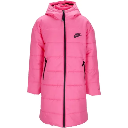 Lange Daunenjacke Mit Kapuze Parka Damen , Damen, Größe: S - Nike - Modalova