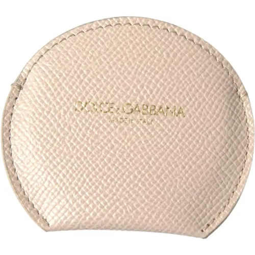 Leder Runder Logo Handspiegelhalter - Dolce & Gabbana - Modalova