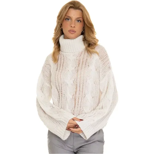 Rollkragen Cable Knit Pullover mit Lurex - Liu Jo - Modalova