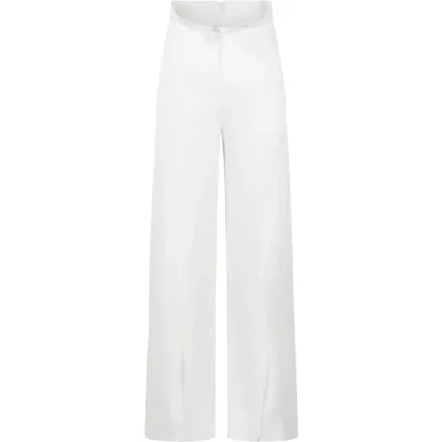 Crepe Satin Palazzo Trousers , female, Sizes: 2XS, S - alberta ferretti - Modalova