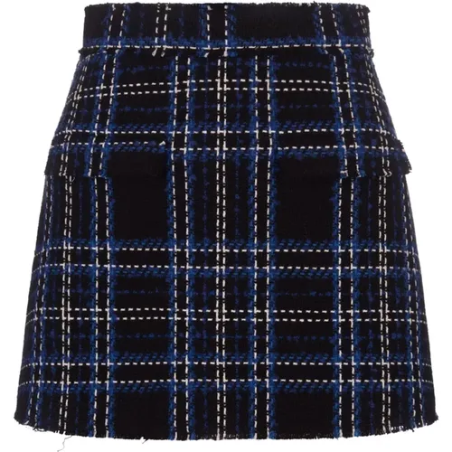 Schwarze karierte Skort-Hose MSGM - MSGM - Modalova