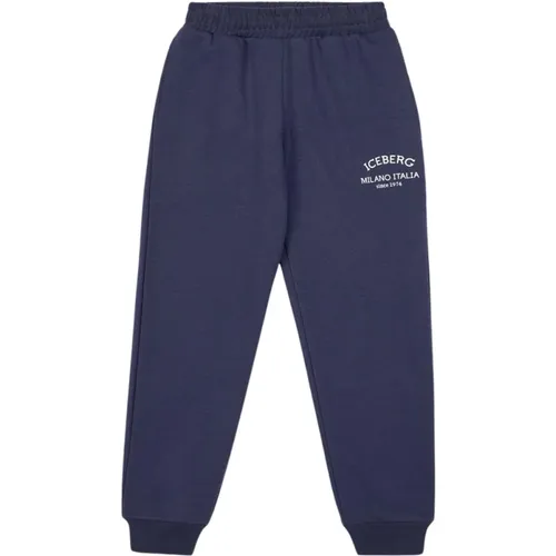 Kids -Jogger sweatpants in with institutional logo , Herren, Größe: S - Iceberg - Modalova