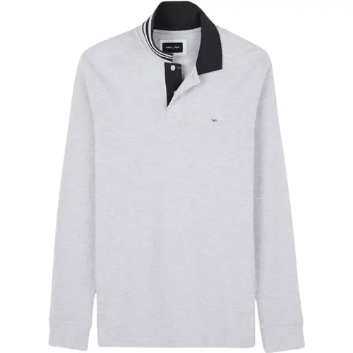 Light Grey Long Sleeve Polo Shirt , male, Sizes: S, M - Eden Park - Modalova