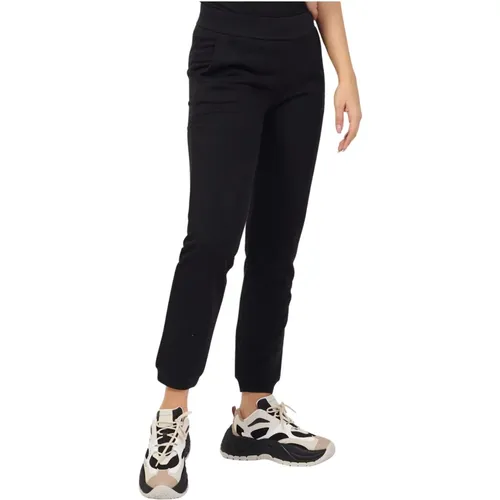 Jogginghose aus Bio-Baumwolle mit tonalem Strass-Logo , Damen, Größe: 2XL - Emporio Armani EA7 - Modalova