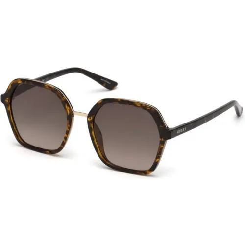 Stilvolle Sonnenbrille braun Verlauf Havana Rahmen , Damen, Größe: 54 MM - Guess - Modalova