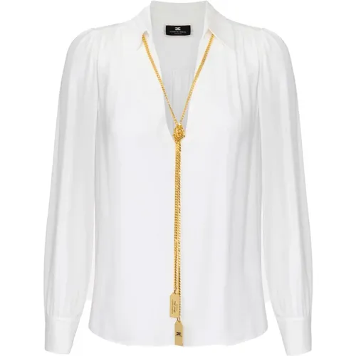 Ivory Shirt Elegant Style , female, Sizes: L, XL, S, XS, M - Elisabetta Franchi - Modalova