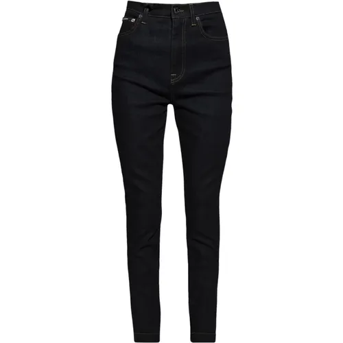 Schmale Dunkelblaue Jeans , Damen, Größe: 2XS - Dolce & Gabbana - Modalova