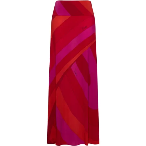 Abstract Print Long Skirt , female, Sizes: M - EMILIO PUCCI - Modalova