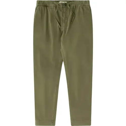 Olive Cotton Twill Tapered Trouser , male, Sizes: XL - Kestin - Modalova