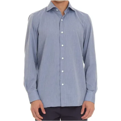 Egyptian Cotton Jacquard Shirt , male, Sizes: 3XL, M, 2XL - Finamore - Modalova