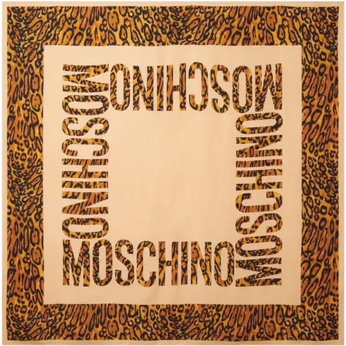 Leopard Print Silk Pochette , female, Sizes: ONE SIZE - Moschino - Modalova