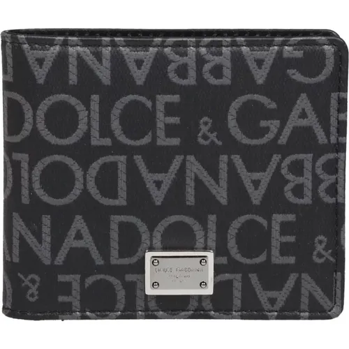 Geldbörse aus Logo Jacquard Stoff - Dolce & Gabbana - Modalova