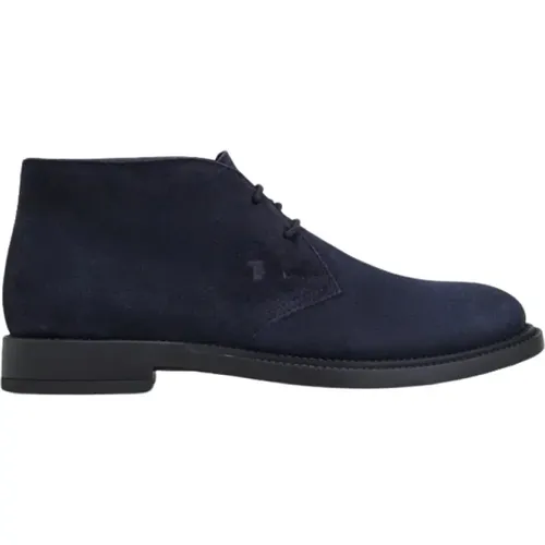 Suede Ankle Boots with Embossed Monogram , male, Sizes: 6 UK, 8 1/2 UK, 7 1/2 UK, 7 UK, 9 UK, 8 UK - TOD'S - Modalova