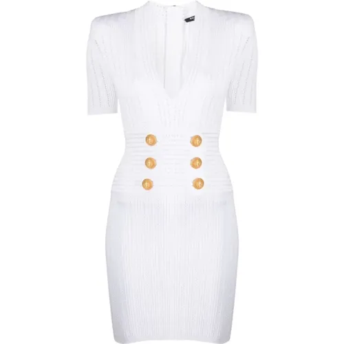 Elegantes Weißes Kleid für Frauen - Balmain - Modalova