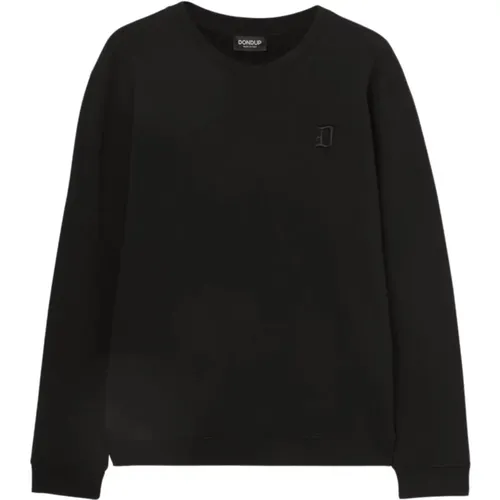 Schwarzer Pullover mit Logo-Stickerei , Herren, Größe: M - Dondup - Modalova