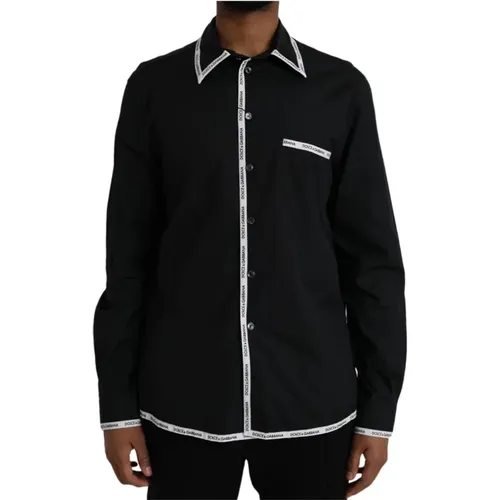 Cotton Casual Shirt with Collar , male, Sizes: XL - Dolce & Gabbana - Modalova