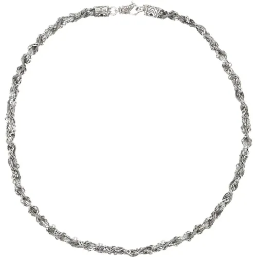 Silber Rundgeflochtene Halskette Schmuck , unisex, Größe: ONE Size - Emanuele Bicocchi - Modalova