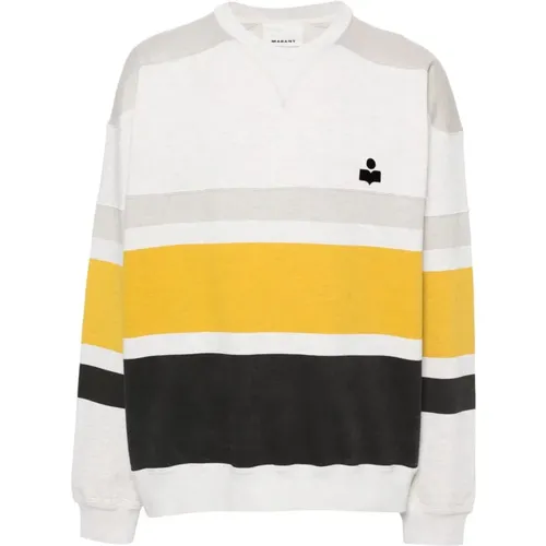 Striped Sweatshirt with Embroidered Logo , male, Sizes: L - Isabel marant - Modalova