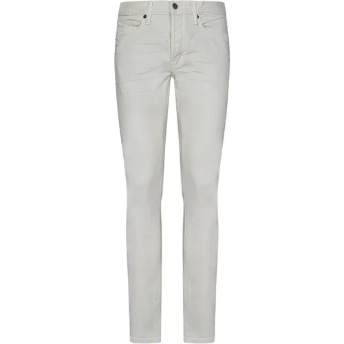 Slim Fit Jeans Leather Label , male, Sizes: W31, W30 - Tom Ford - Modalova
