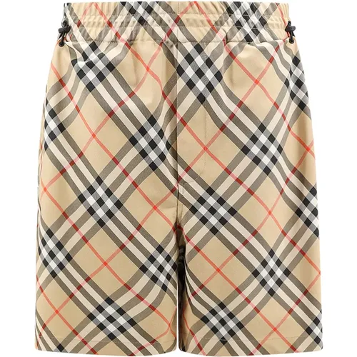 Beige Shorts with Elastic Waistband , male, Sizes: L, M - Burberry - Modalova