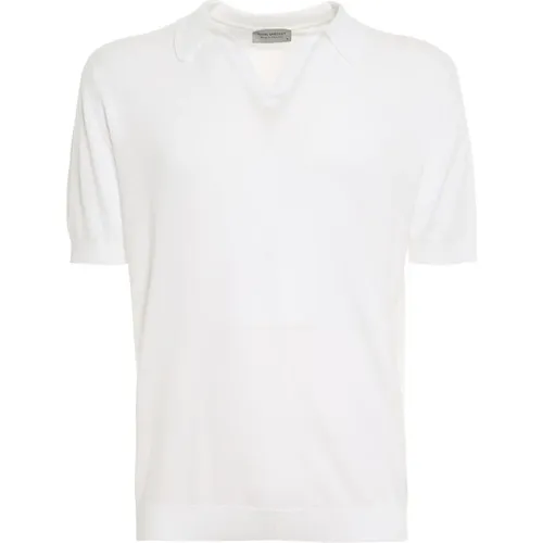 Cotton Polo Shirt V-Neck , male, Sizes: 2XL - John Smedley - Modalova