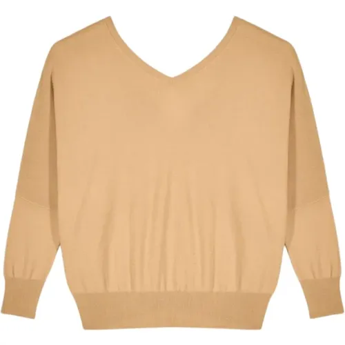 Camel Batwing Sweater with V-Neck , female, Sizes: S - BA&SH - Modalova