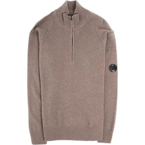 Eco Lambswool Half-Zip Strick , Herren, Größe: XL - C.P. Company - Modalova