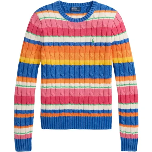 Striped Cotton Crew Neck Sweater , female, Sizes: M, S - Ralph Lauren - Modalova