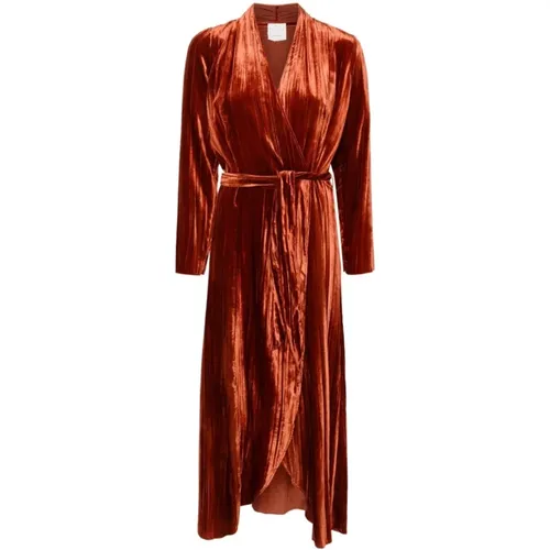 Burnt Velvet Wrap Dress , female, Sizes: L, S - Forte Forte - Modalova