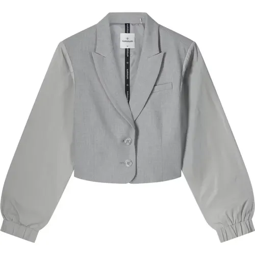 Short Viscose Blend Stretch Blazer , female, Sizes: L - Summum Woman - Modalova